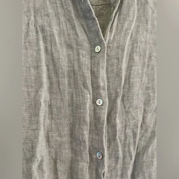 Tahari 100% Linen Preppy Tennis Minimalist Edwardian Button Front 90s Mini Dress - Picture 4 of 9